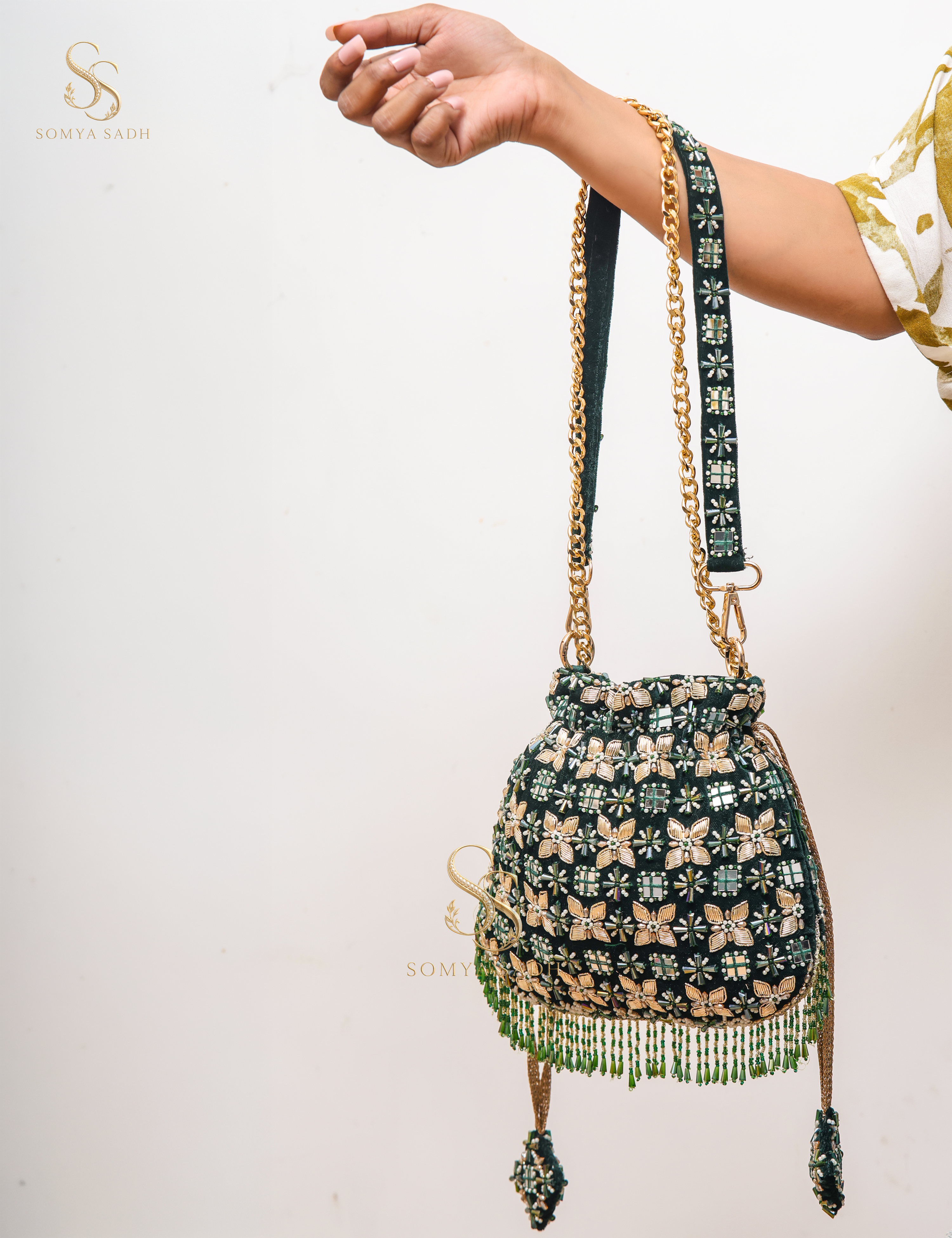 Firdaus Emerald Jaal Potli, detail or alternate product view