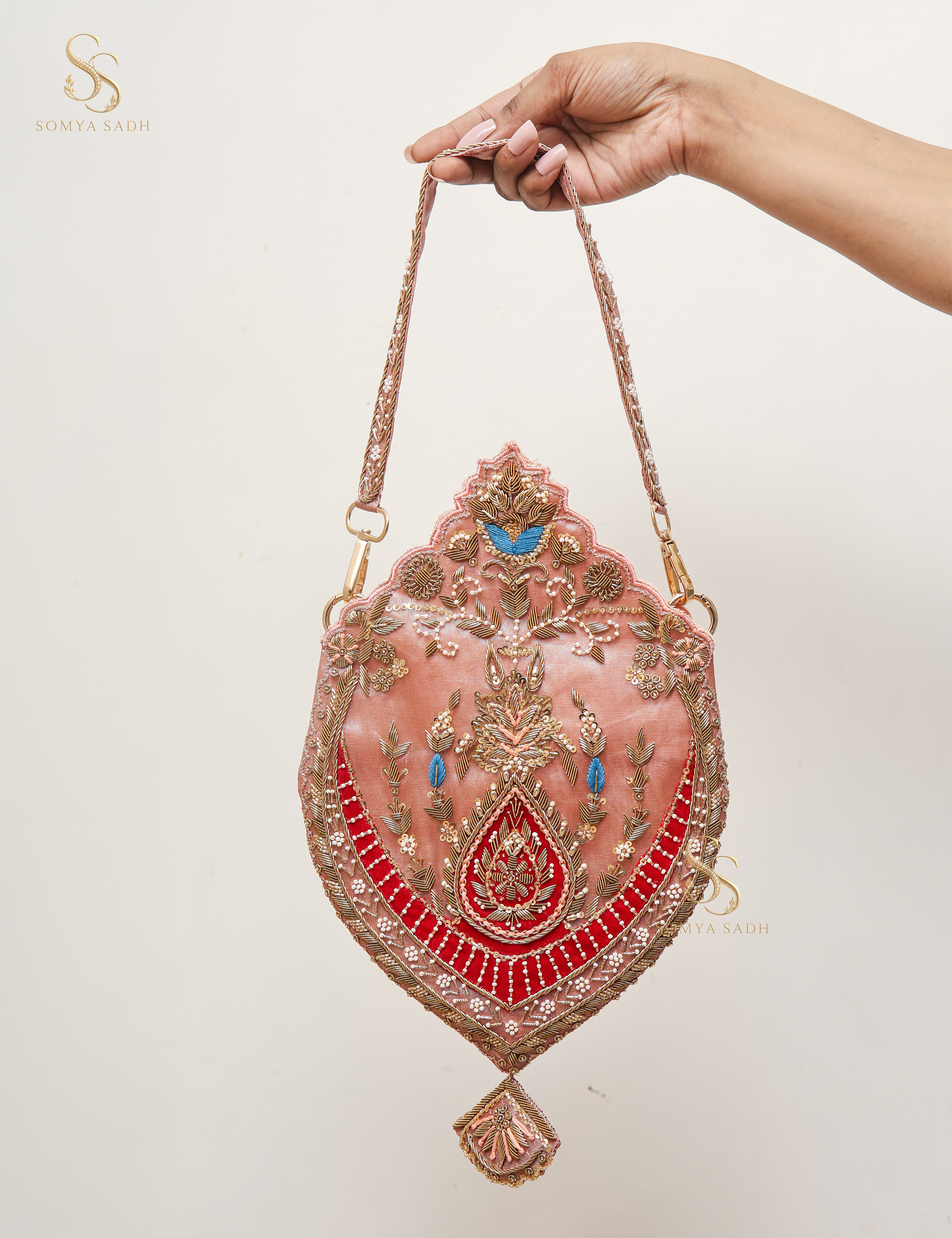 Gulabi Ada Blush Heart Potli, detail or alternate product view