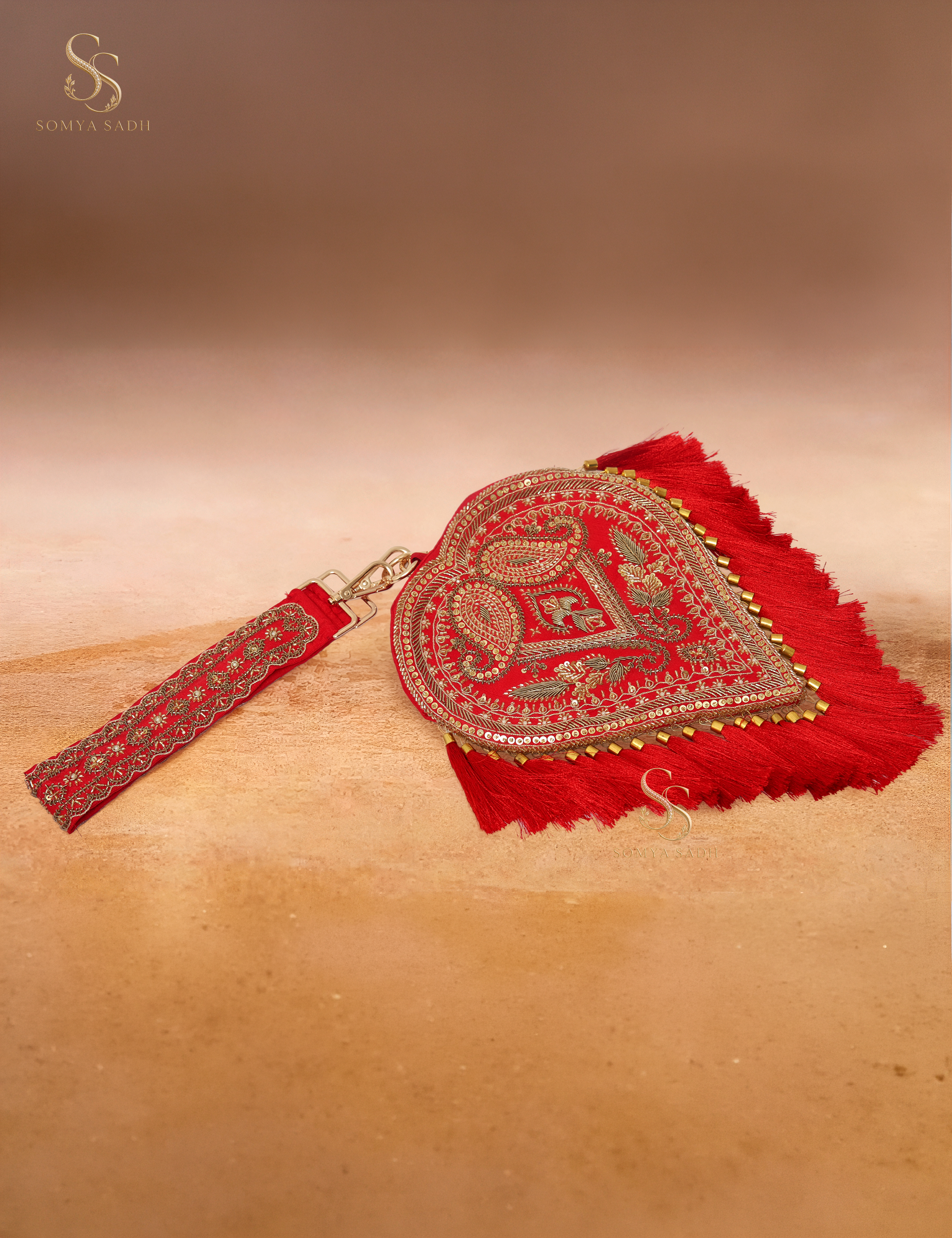 Gulnaar Scarlet Heart Potli, detail or alternate product view