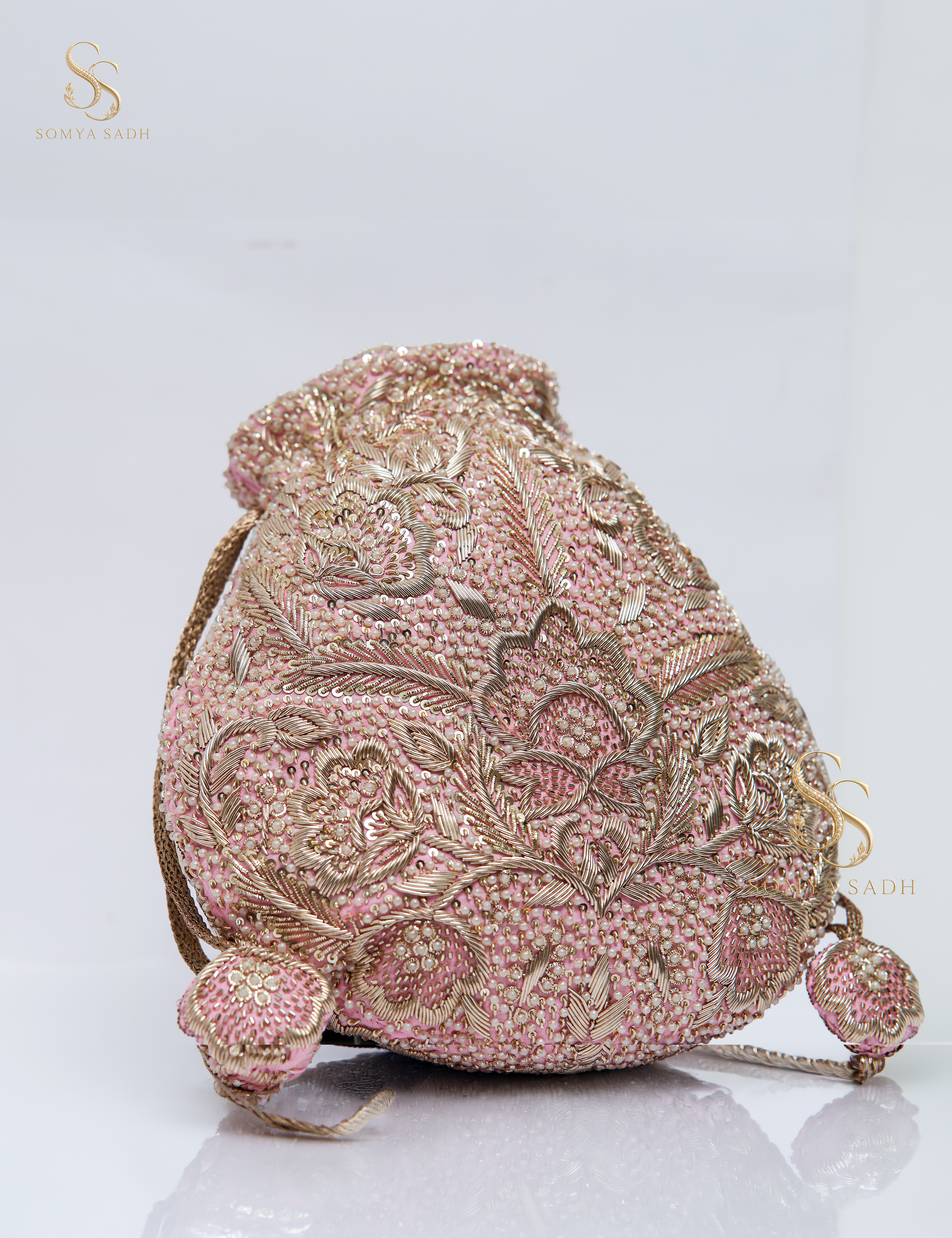 Gulposh Blush Paisley Potli, detail or alternate product view