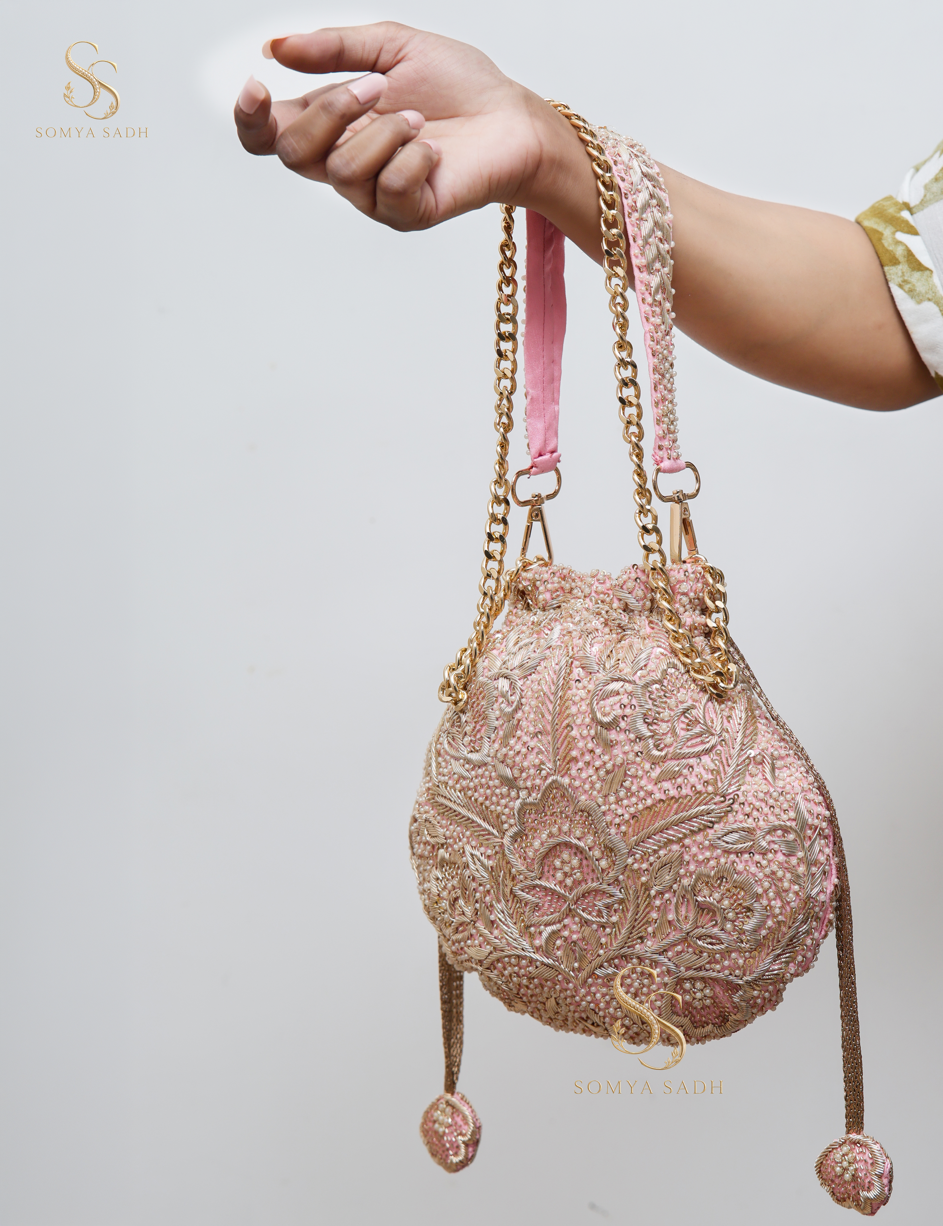 Gulposh Blush Paisley Potli, detail or alternate product view