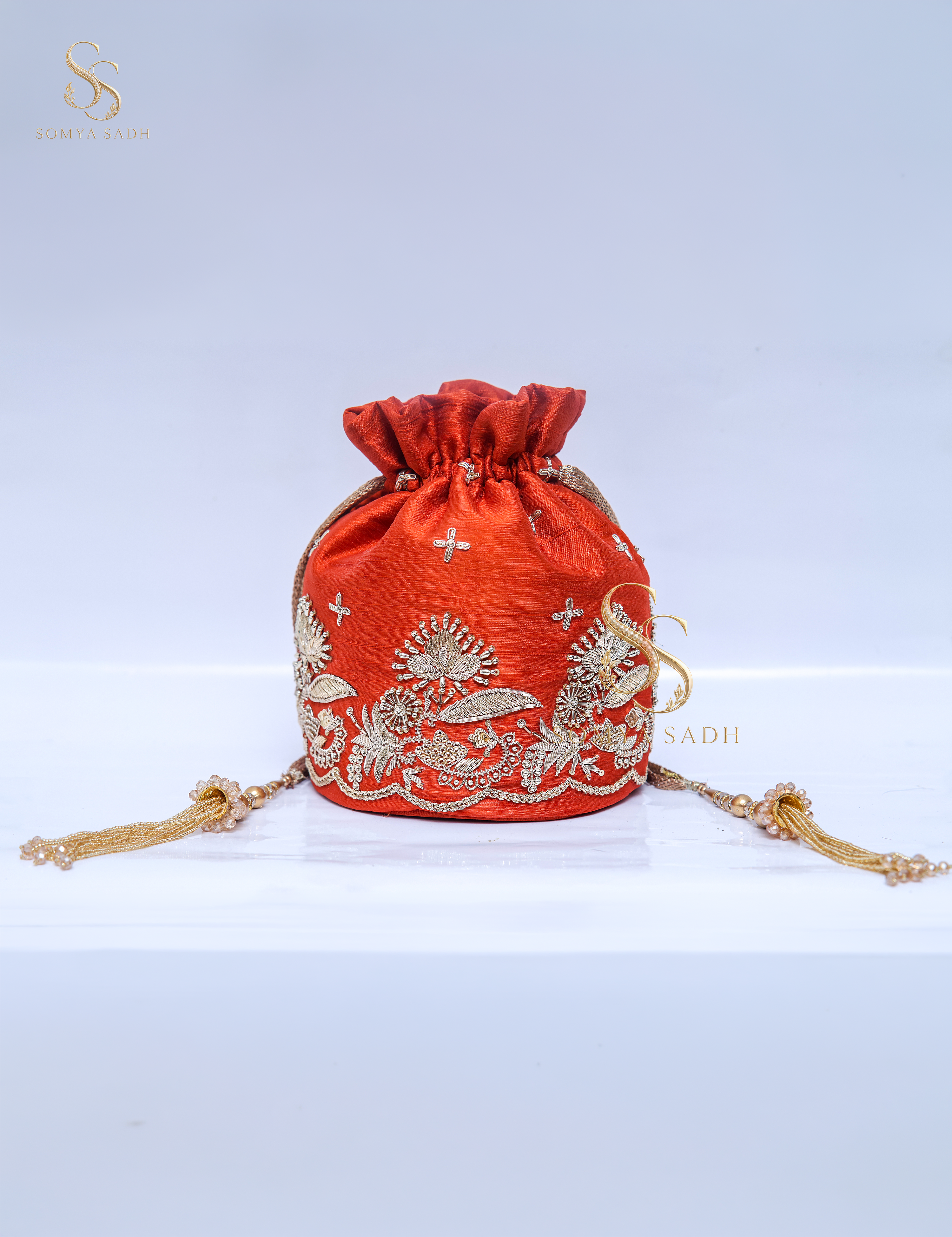 Kesariya Gul Coral Potli, detail or alternate product view