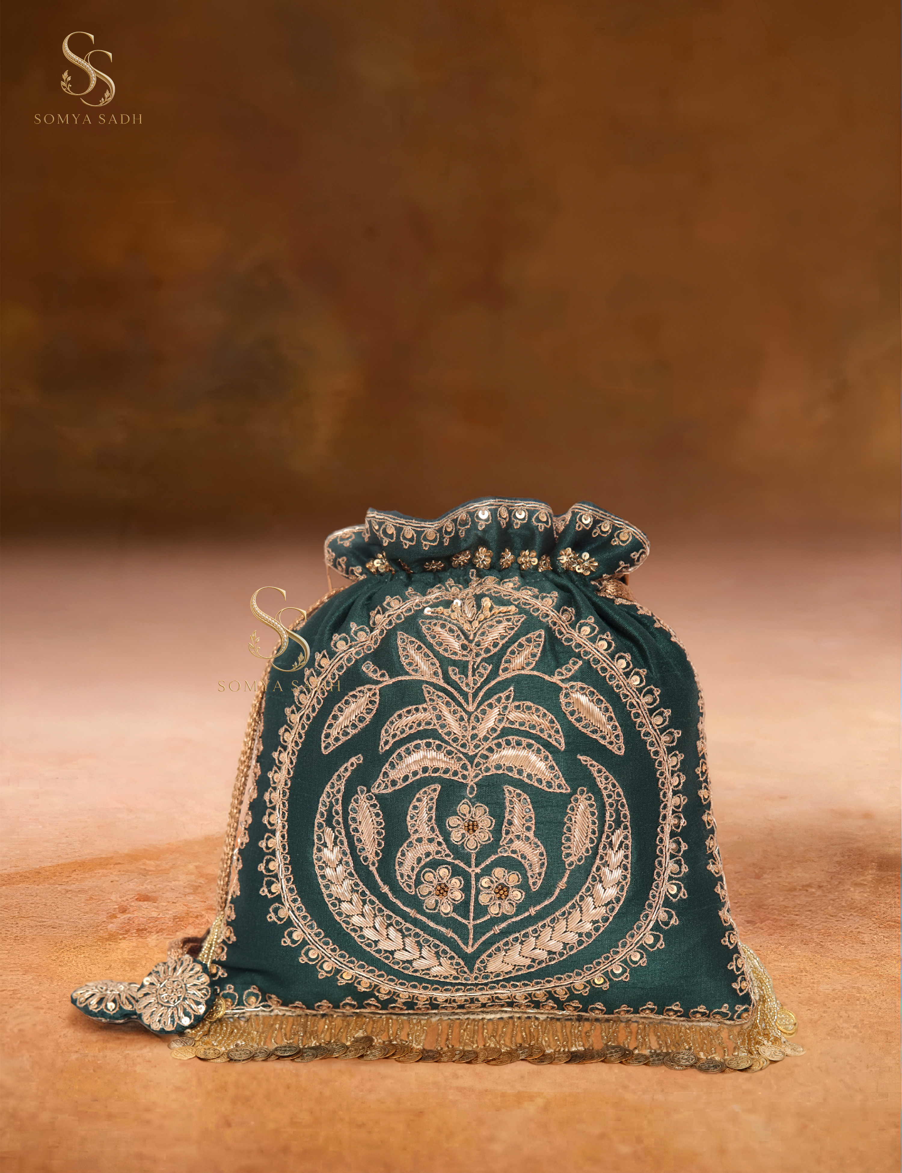 Meher Emerald Crest Potli, detail or alternate product view