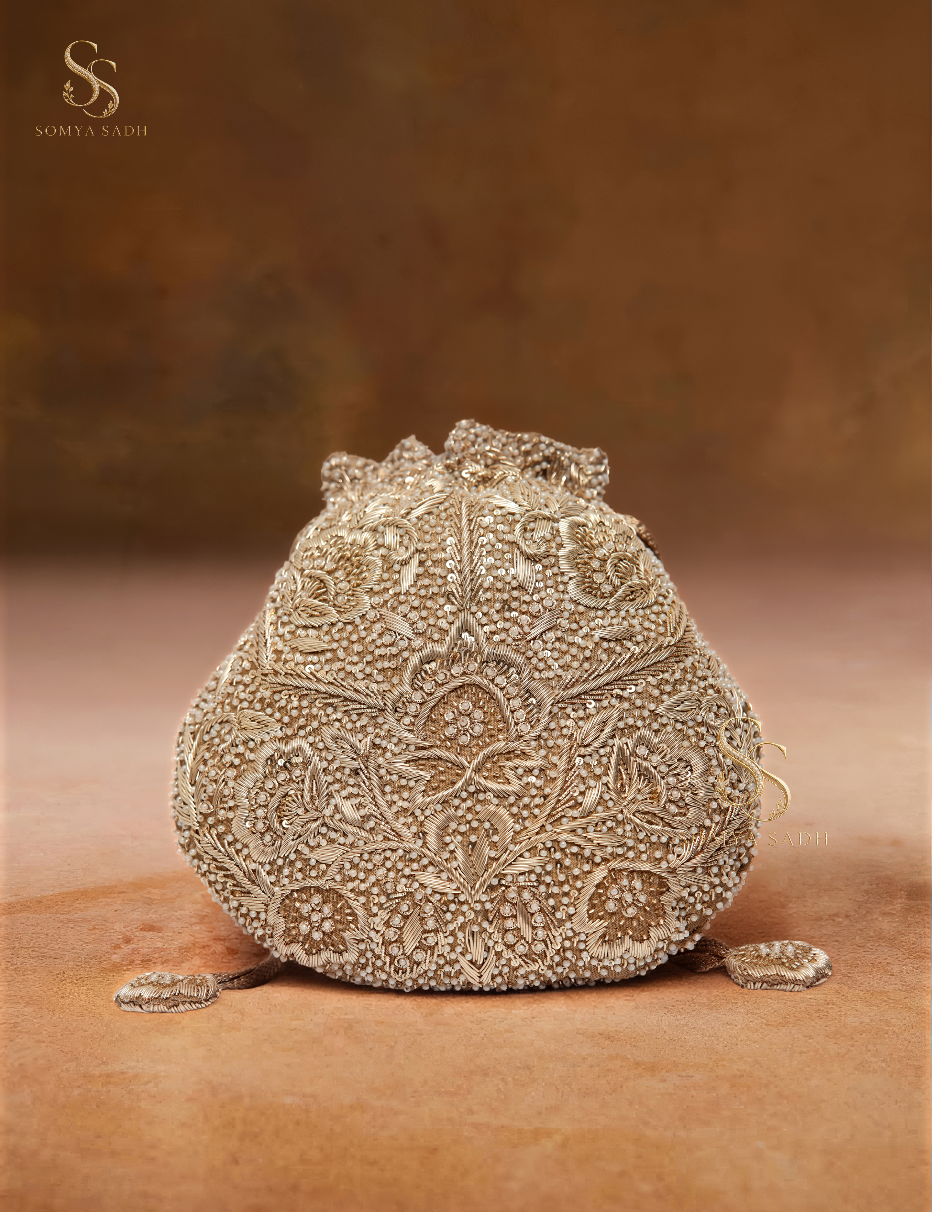 Mogra Ivory Lace Potli, detail or alternate product view
