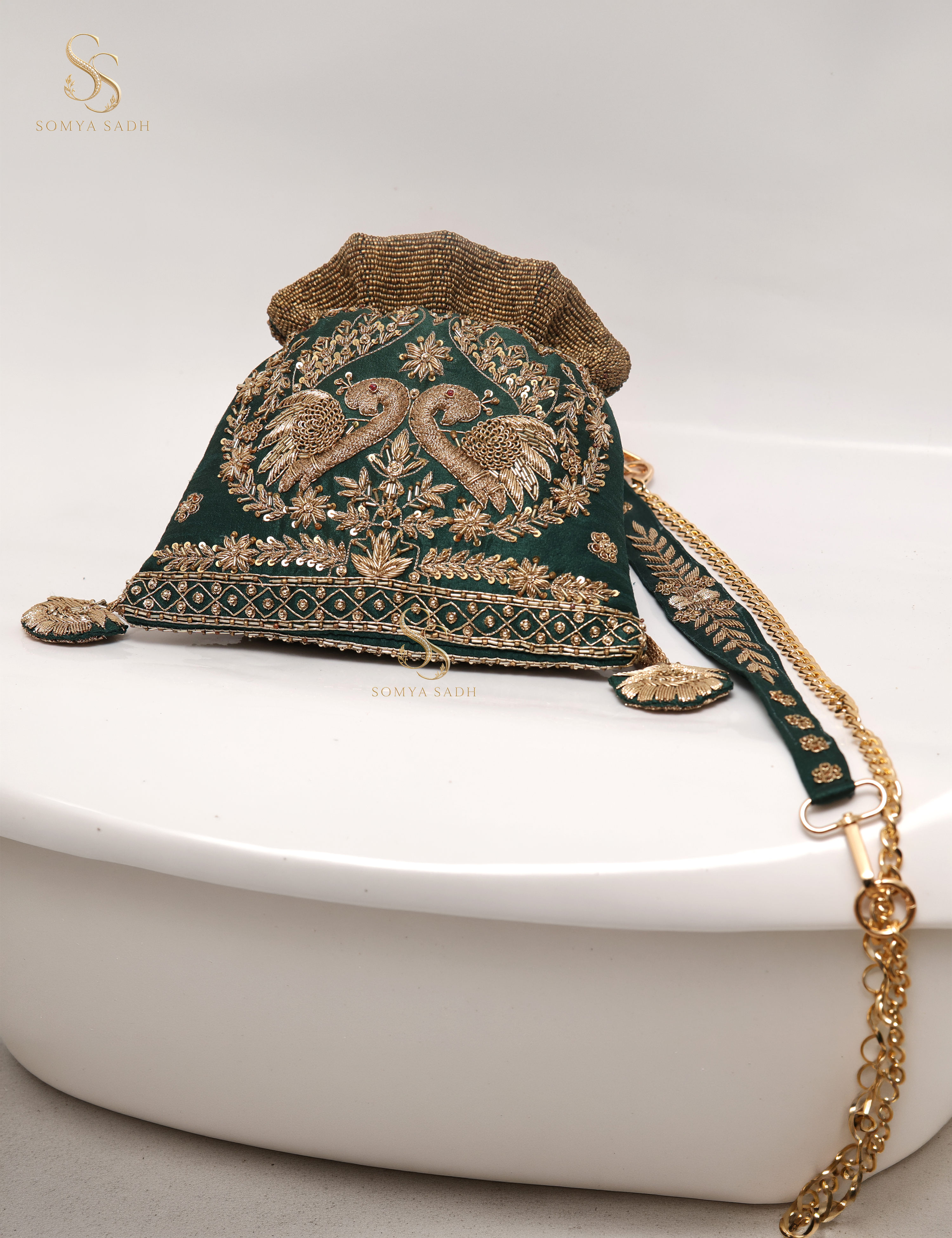 Morni Teal Vine Potli, detail or alternate product view