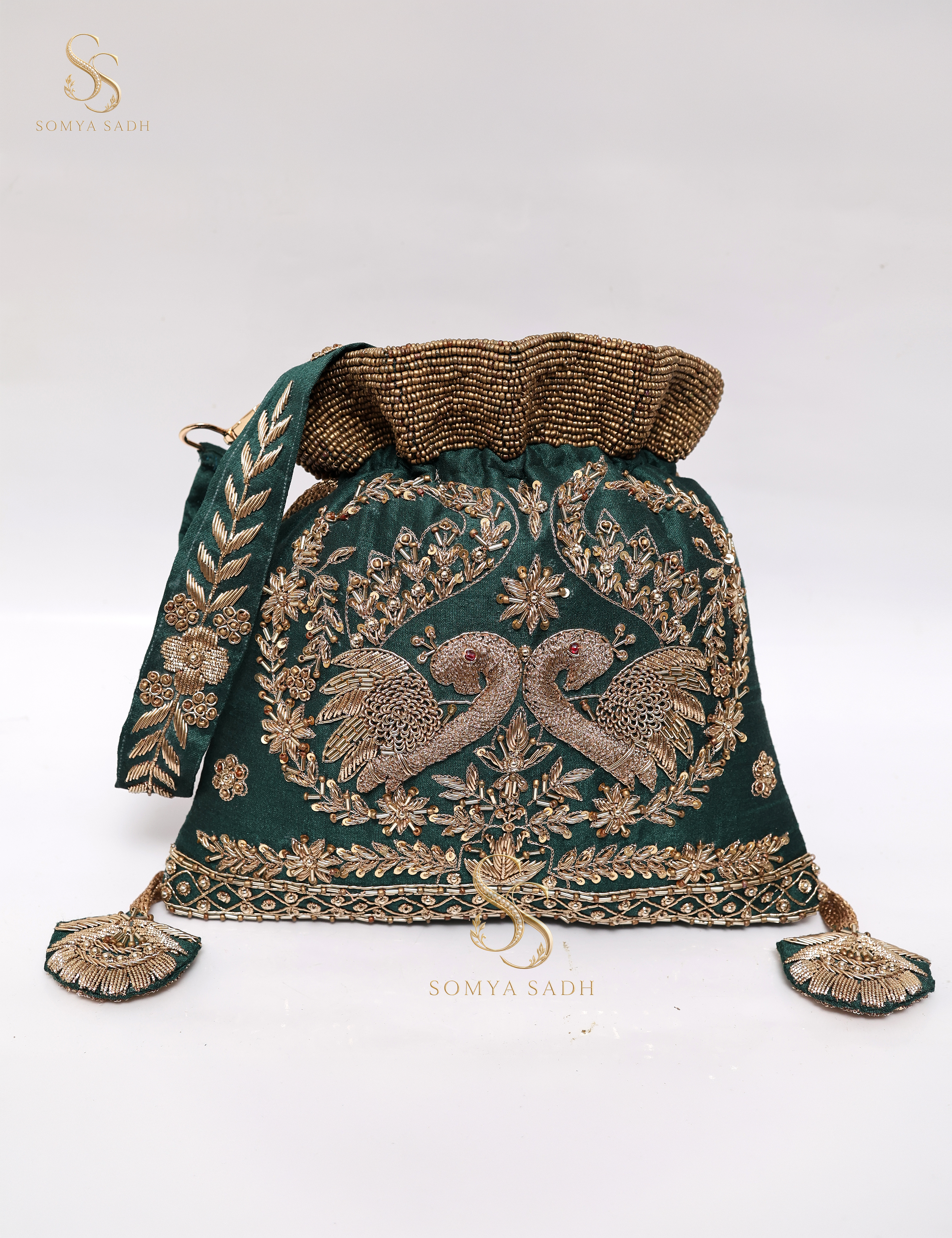 Morni Teal Vine Potli, detail or alternate product view