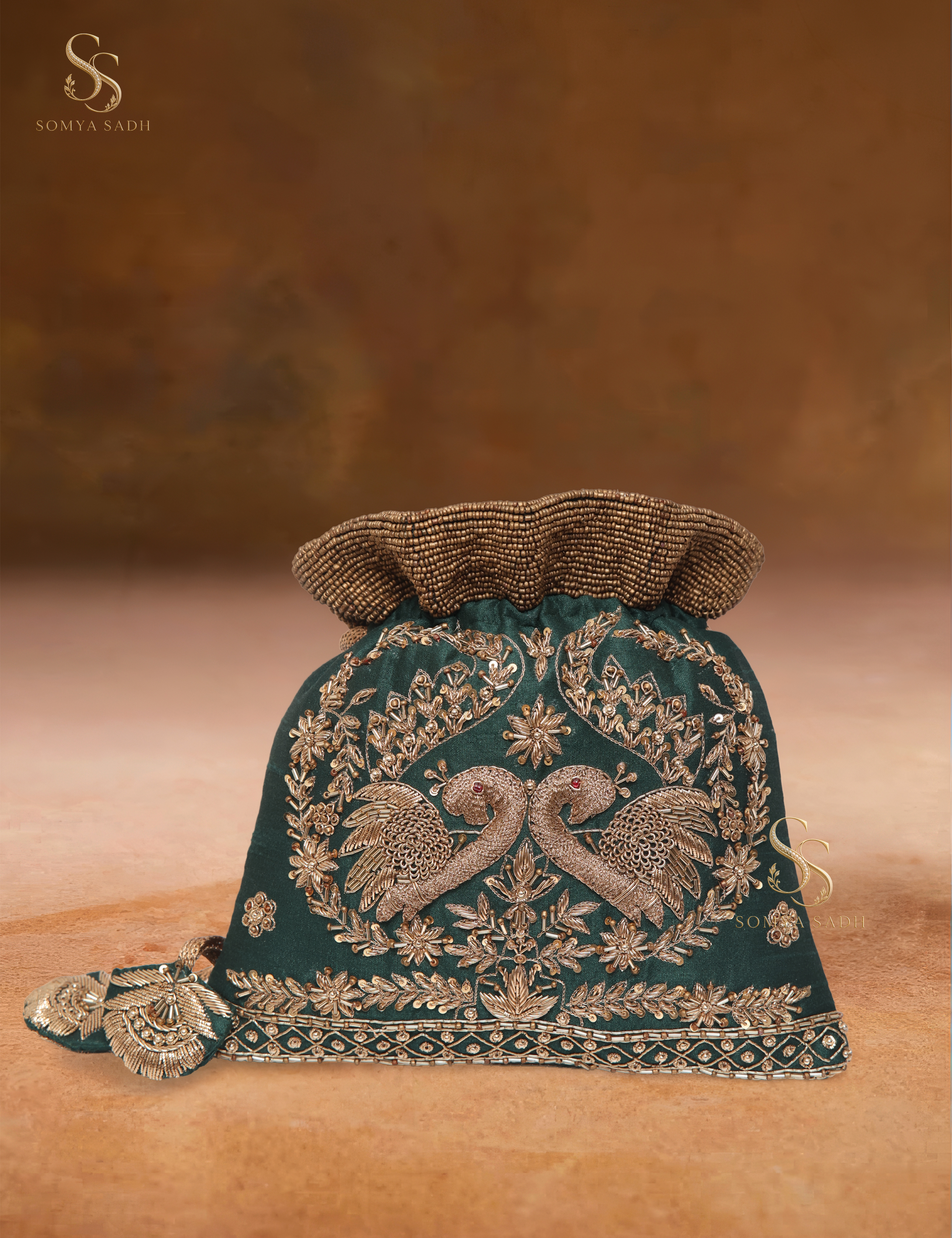 Morni Teal Vine Potli, detail or alternate product view