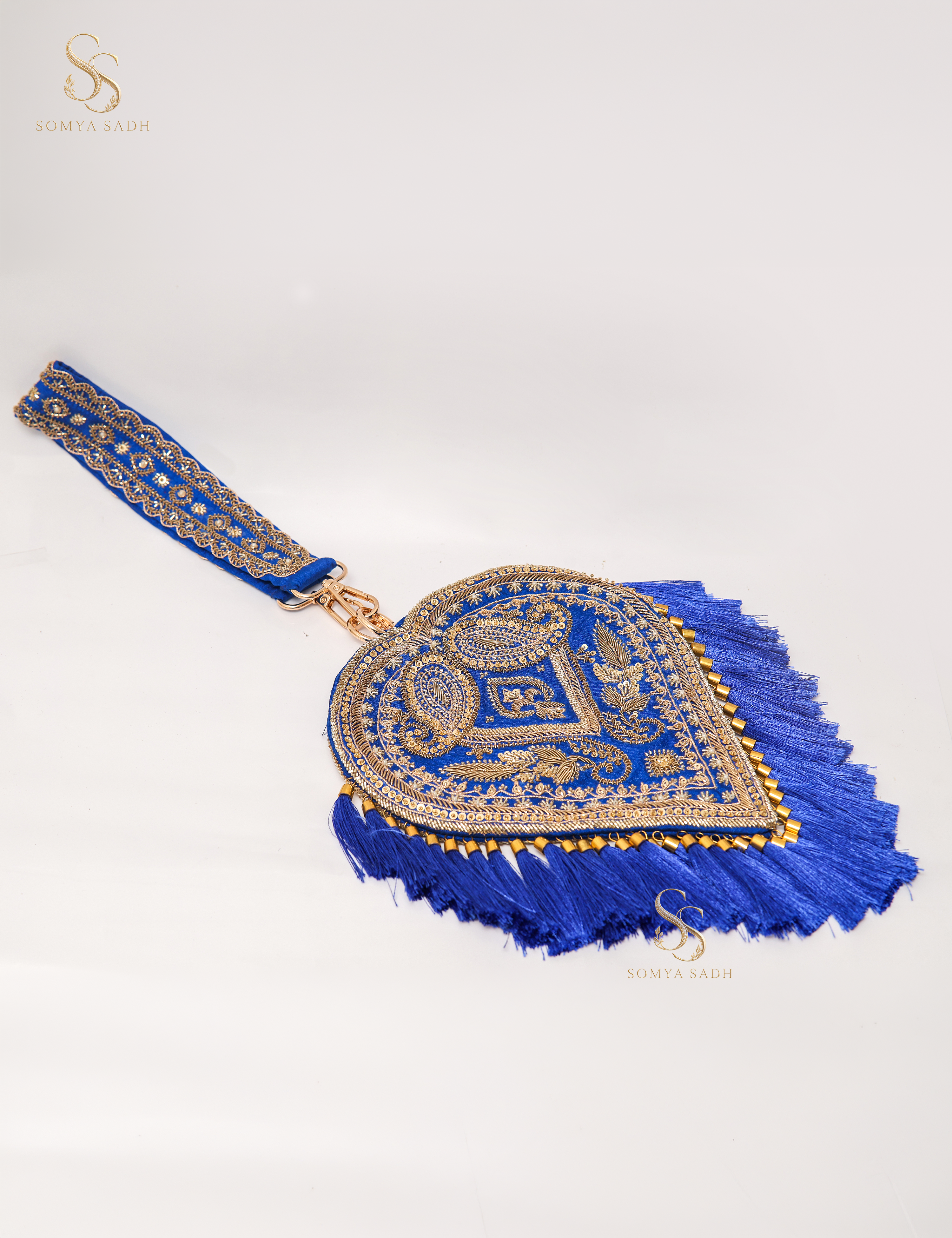 Neelambari Royal Blue Heart Potli, main product view