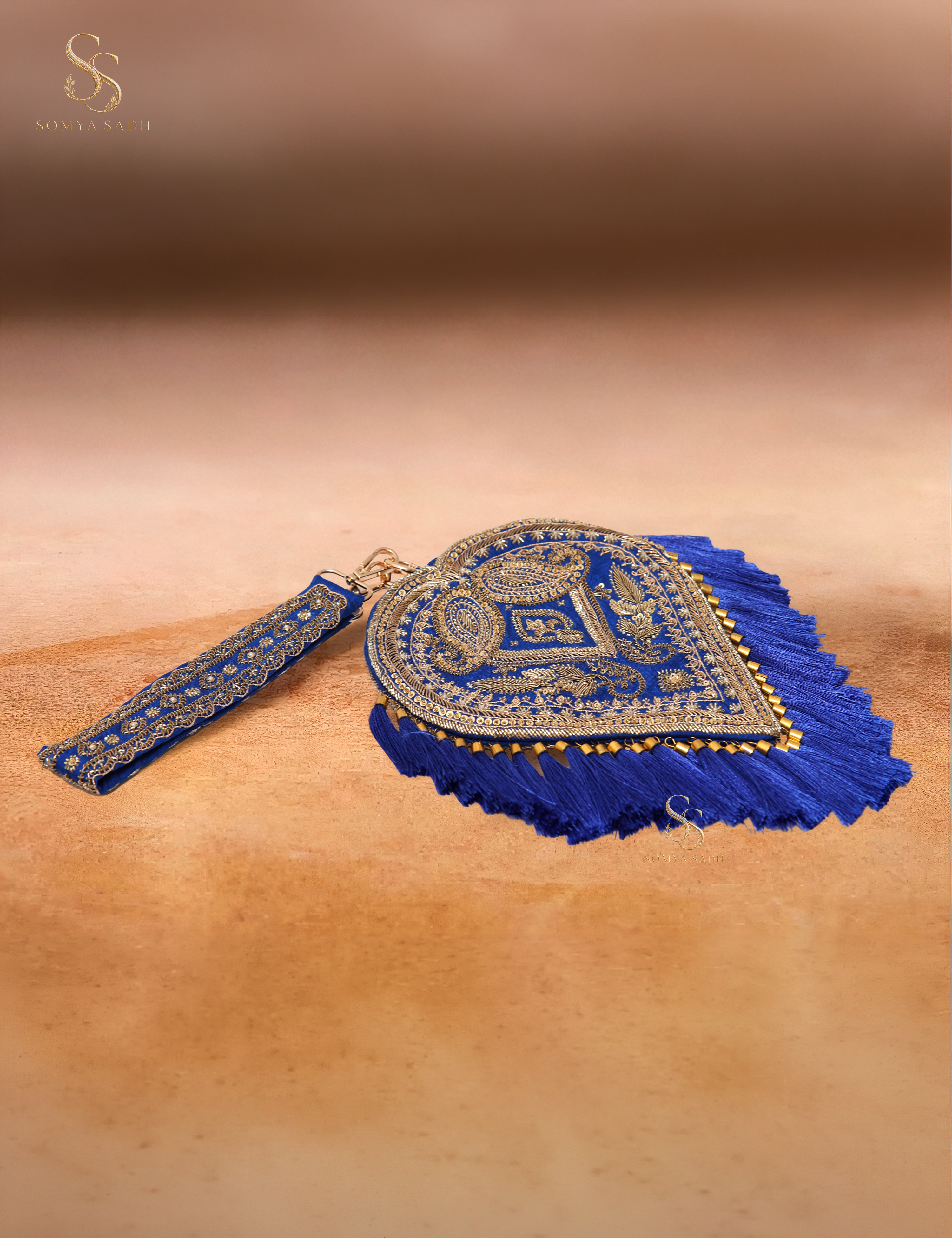 Neelambari Royal Blue Heart Potli, detail or alternate product view