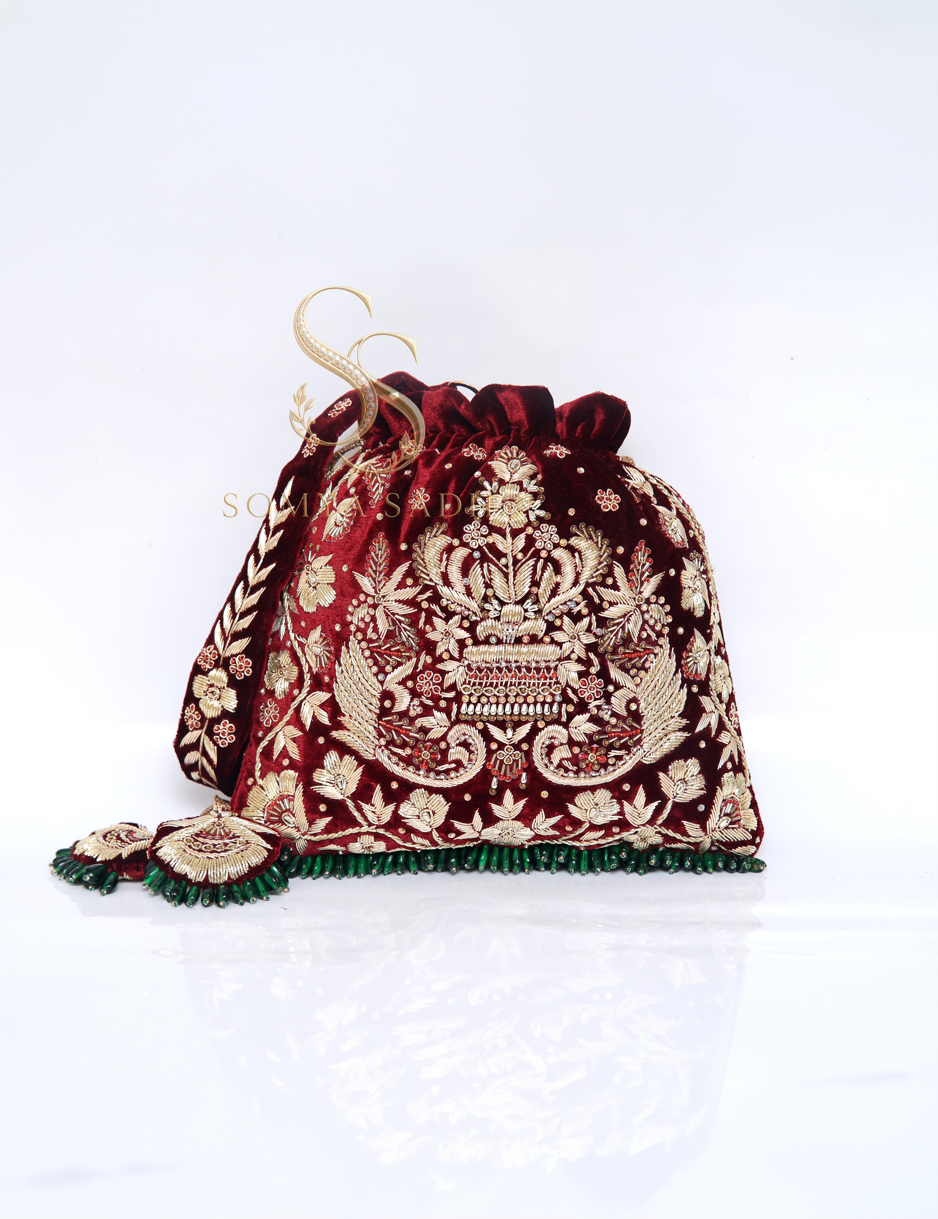 Noor Jahan Maroon Potli, main product view