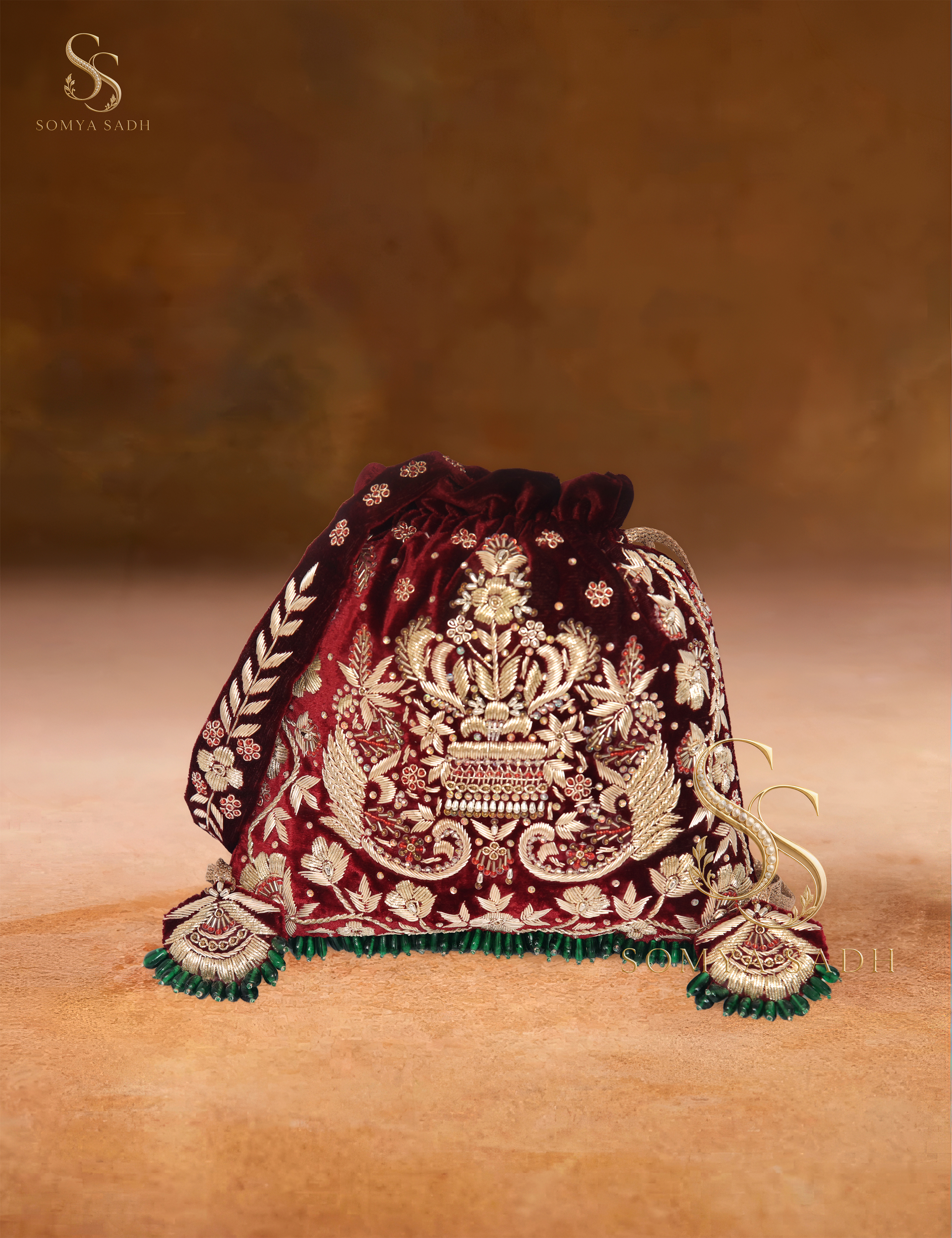 Noor Jahan Maroon Potli, detail or alternate product view