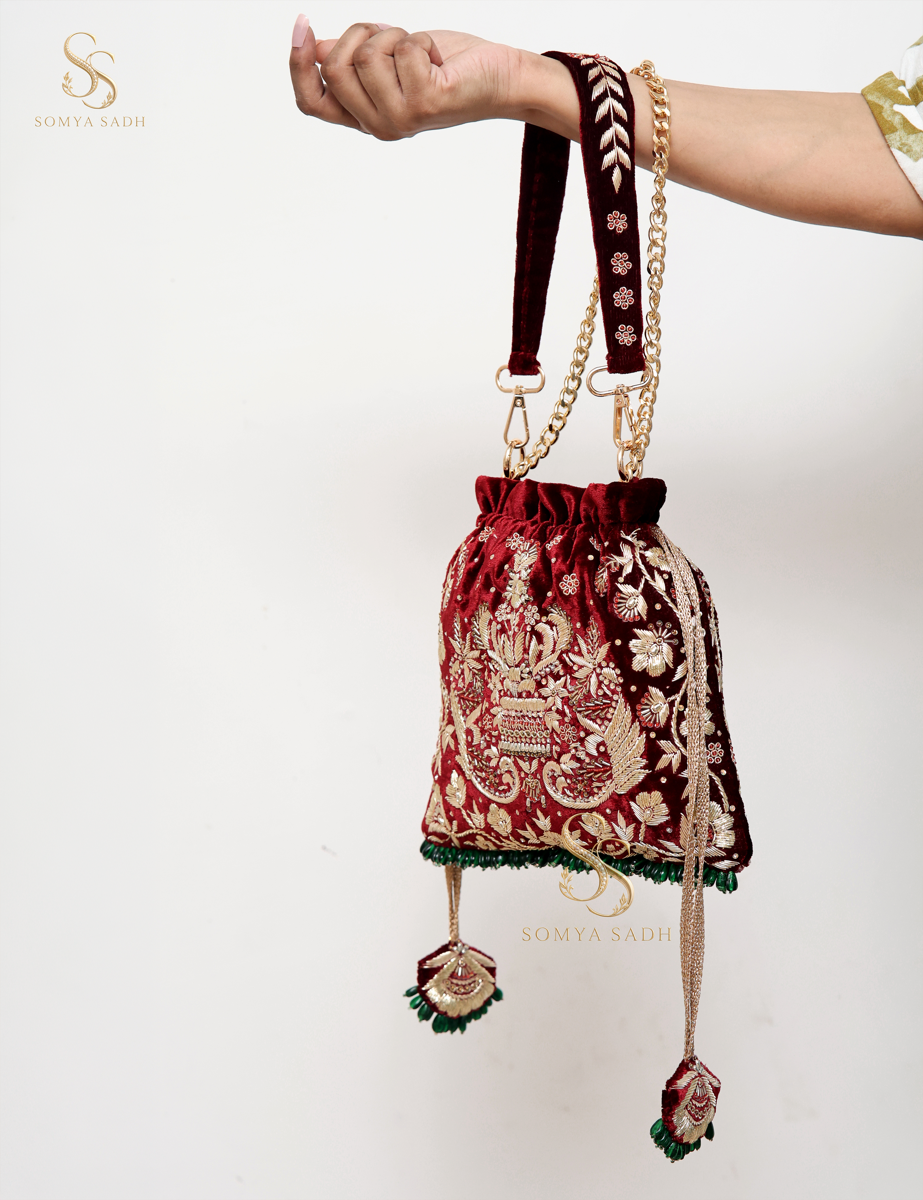 Noor Jahan Maroon Potli, detail or alternate product view