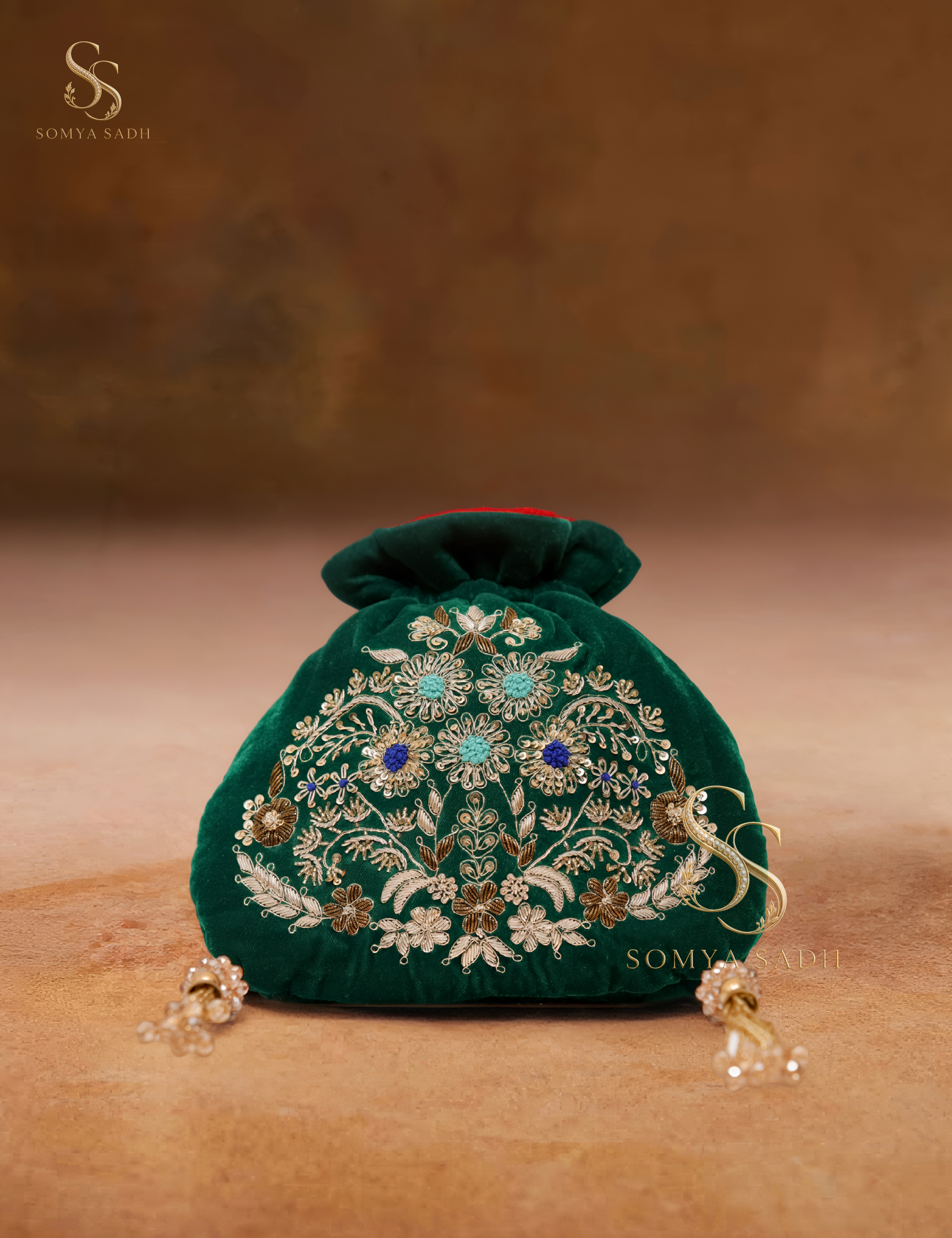Panna Bagh Emerald Potli, detail or alternate product view