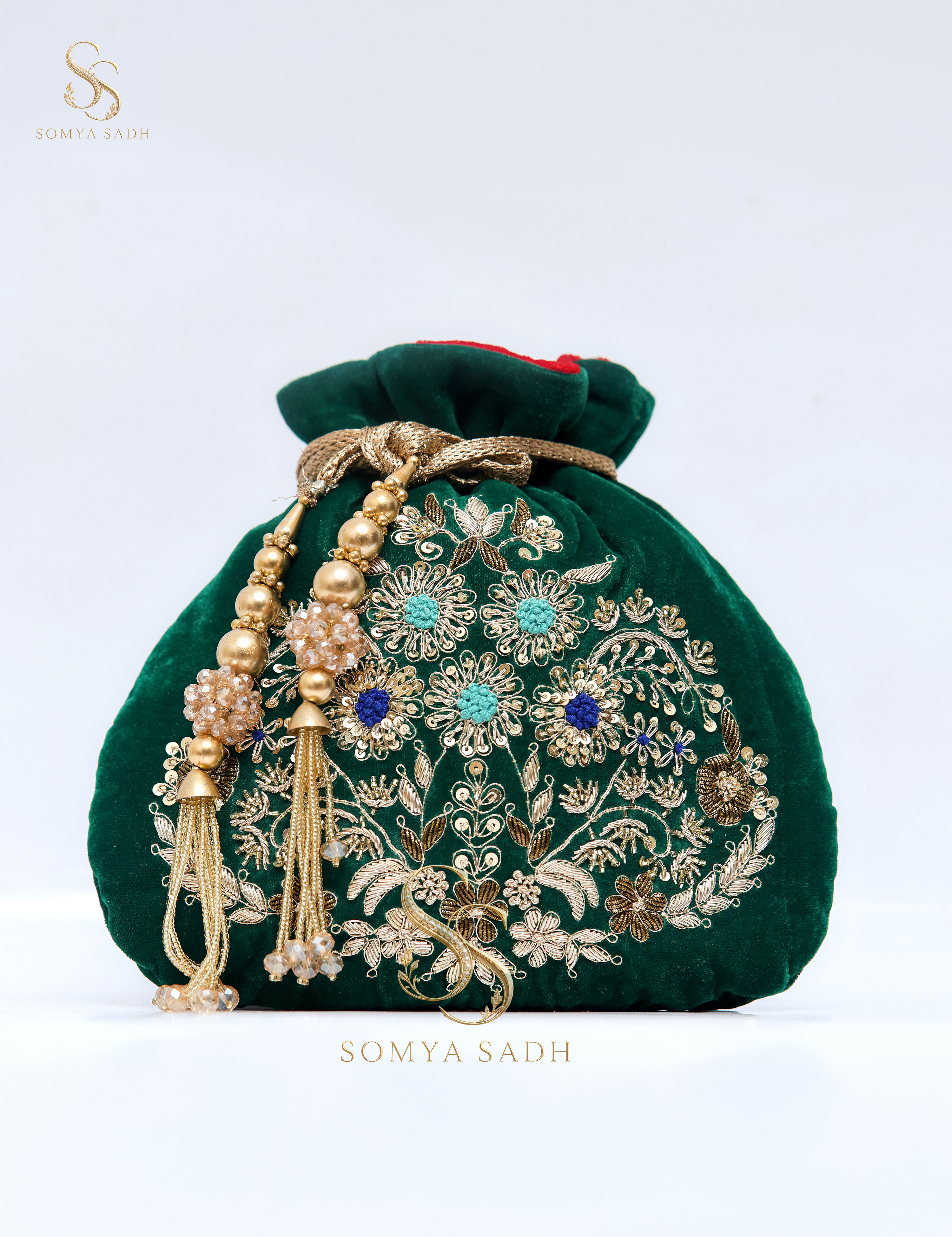 Panna Bagh Emerald Potli, detail or alternate product view