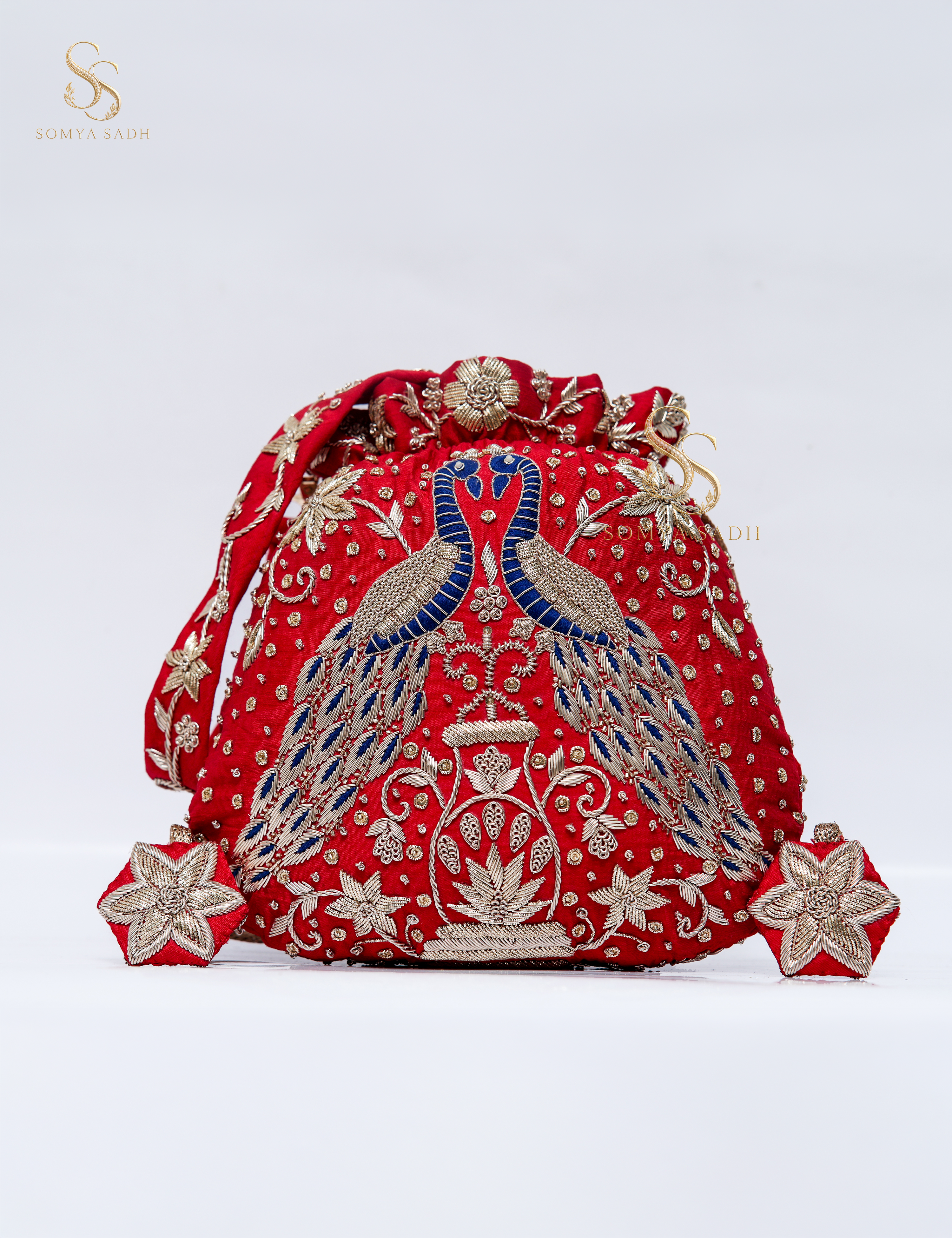 Rangrez Ruby Peacock Potli, main product view
