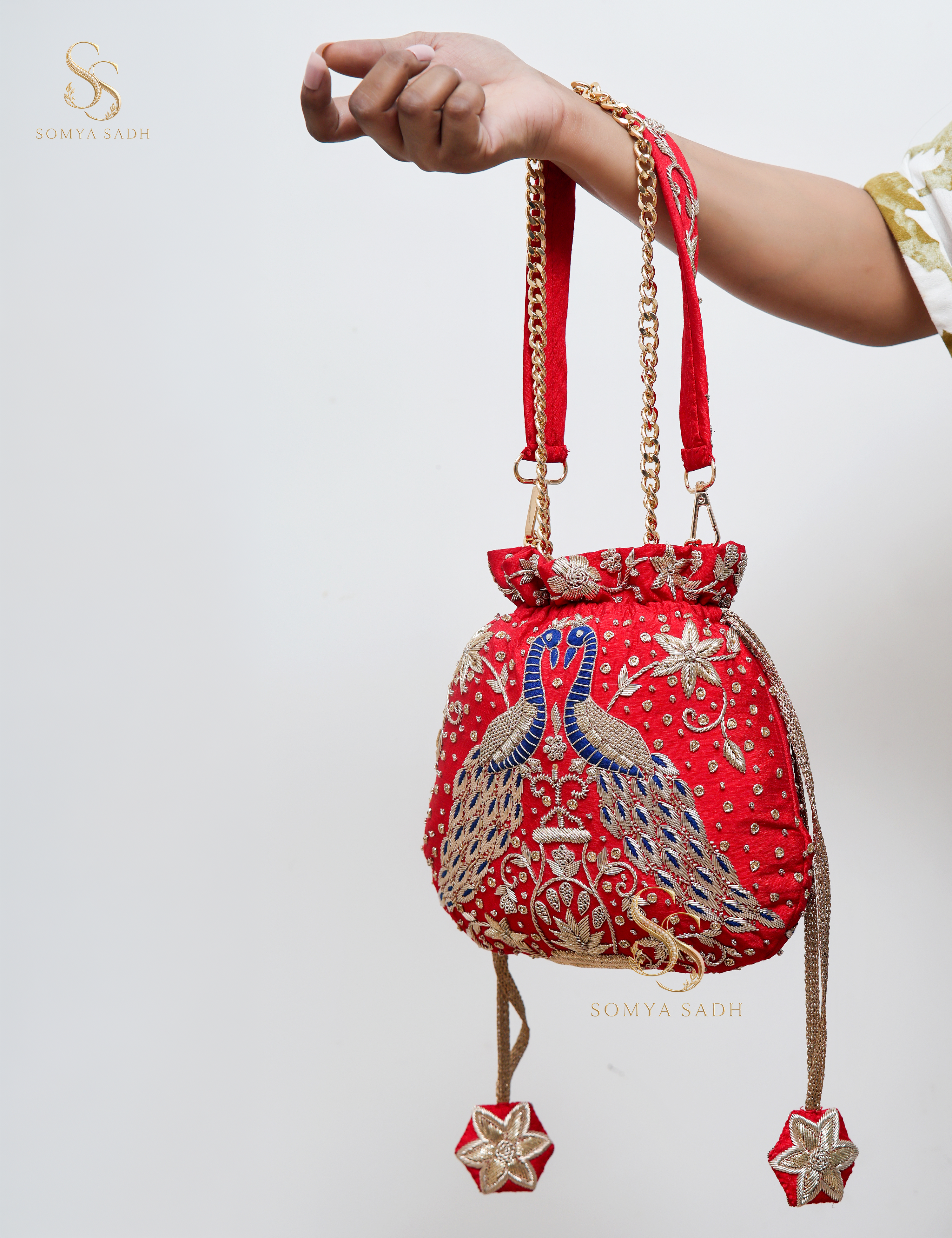 Rangrez Ruby Peacock Potli, detail or alternate product view