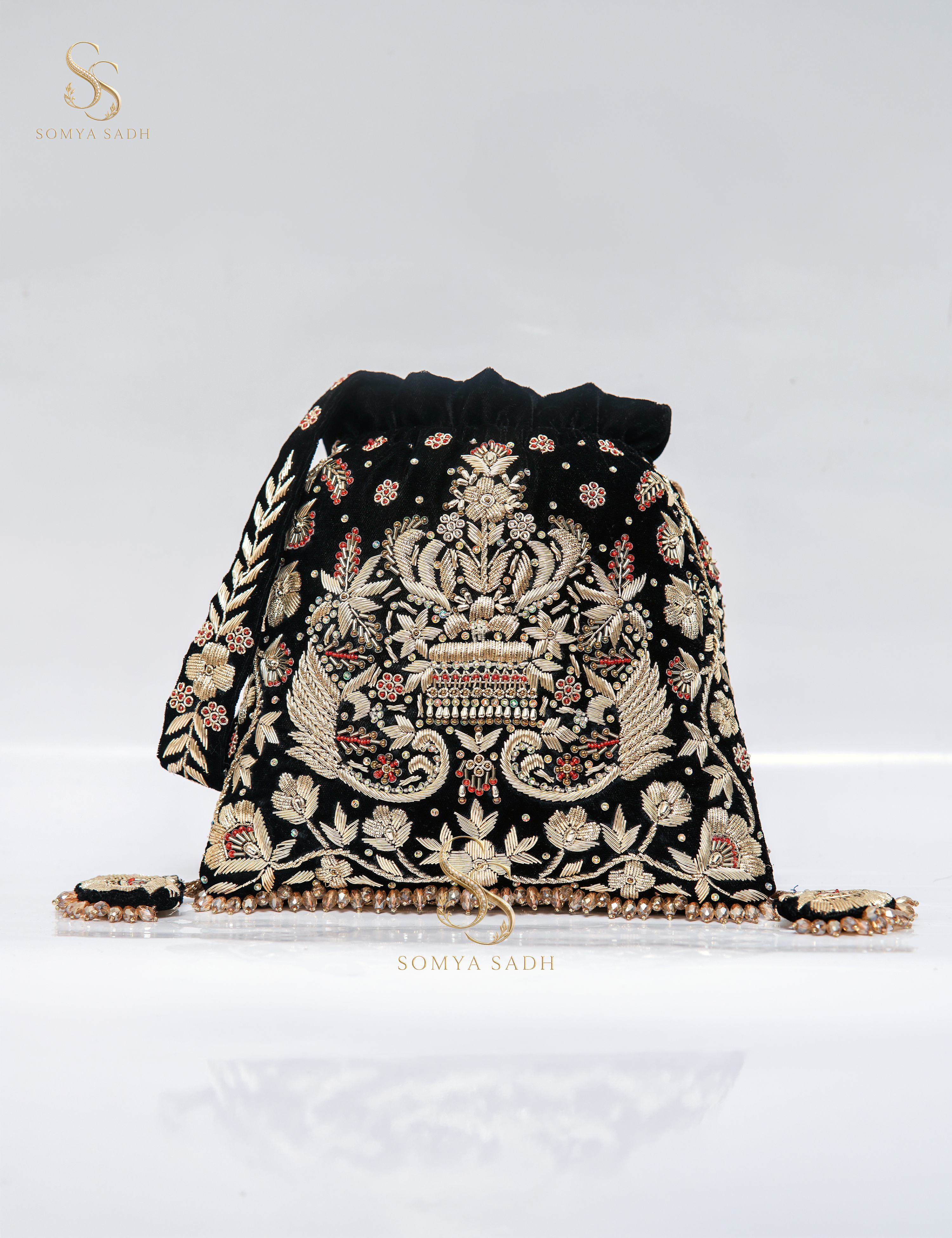 Shahi Siyah Crest Potli, detail or alternate product view
