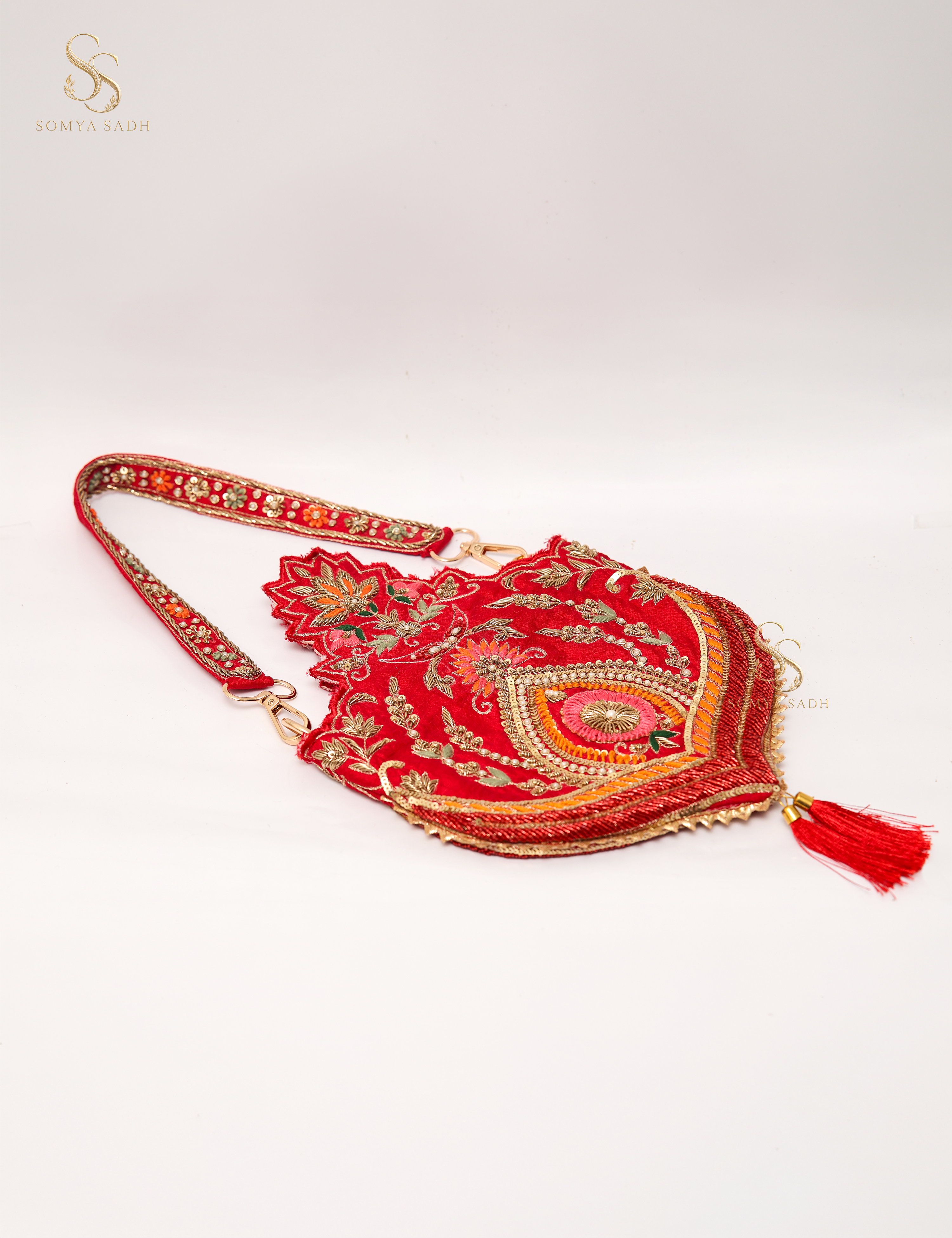 Sindoor Scarlet Paisley Potli, main product view