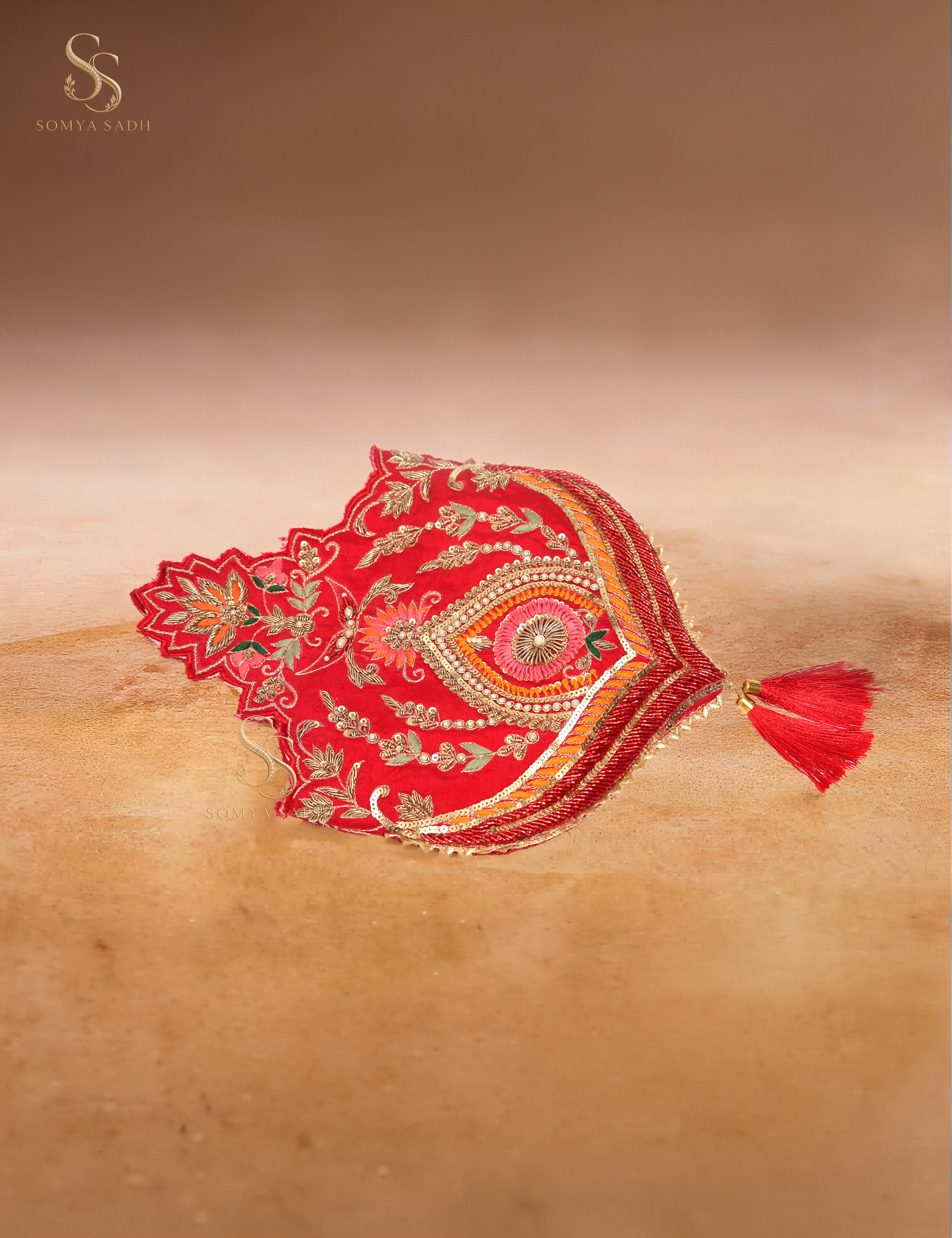 Sindoor Scarlet Paisley Potli, detail or alternate product view