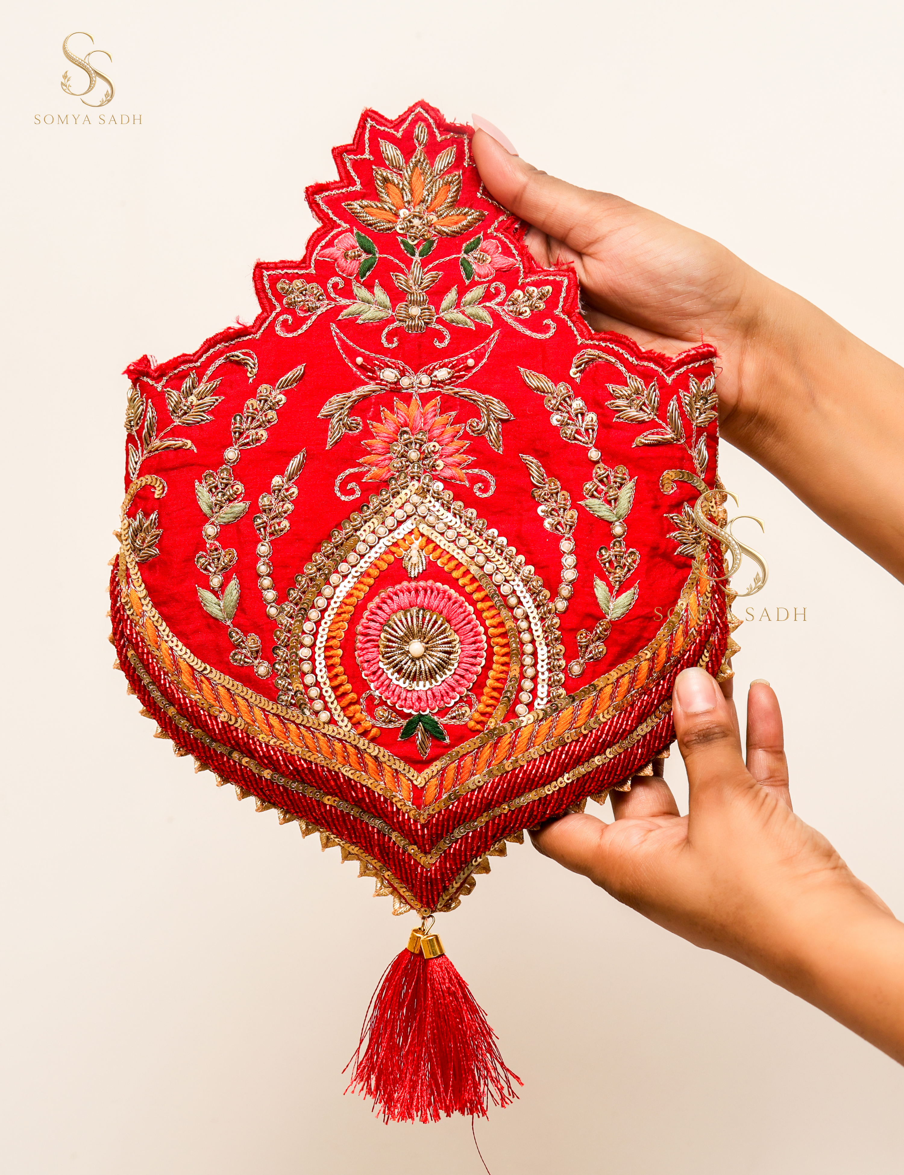 Sindoor Scarlet Paisley Potli, detail or alternate product view