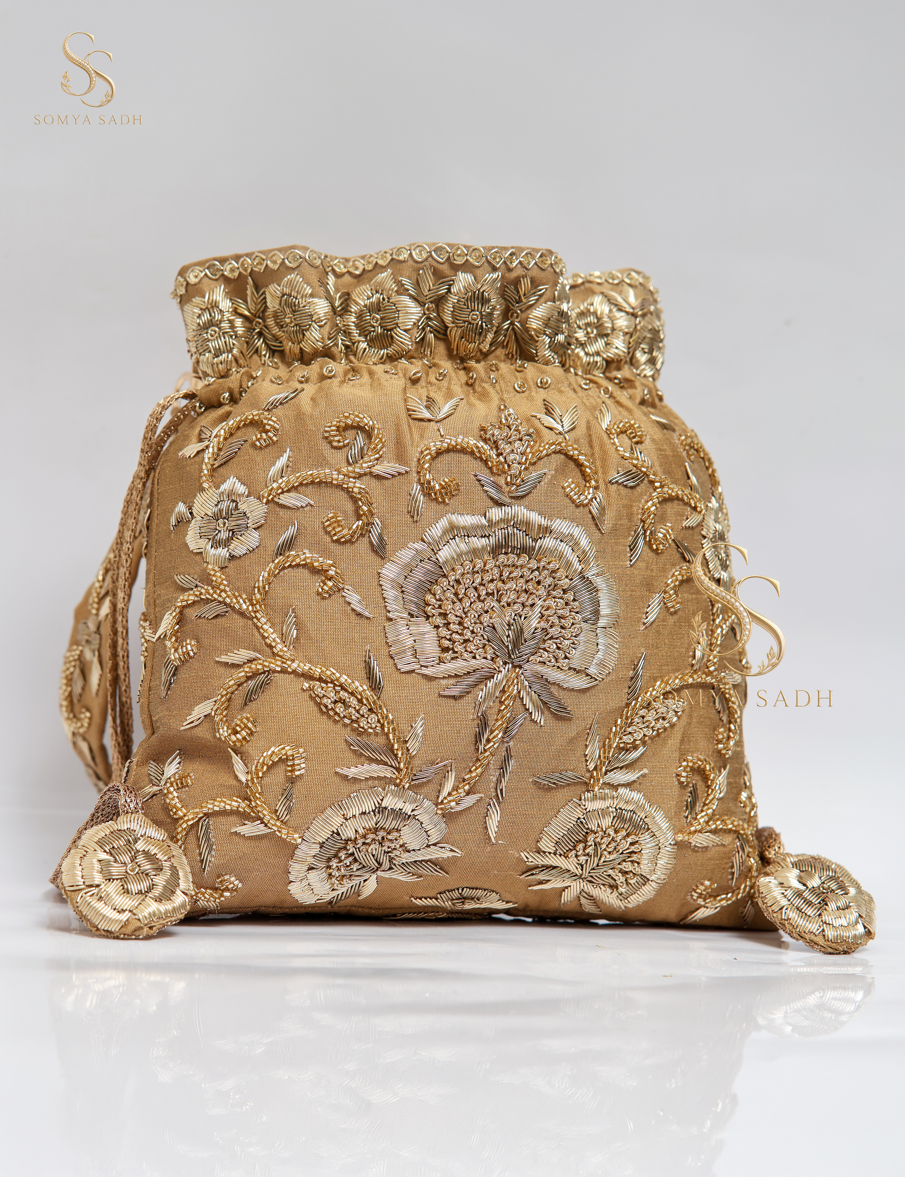 Sunehri Jharokha Gold Potli, detail or alternate product view